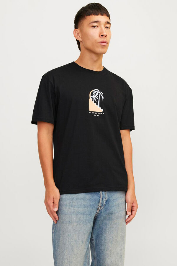 Springfield Relaxed fit cotton T-shirt black