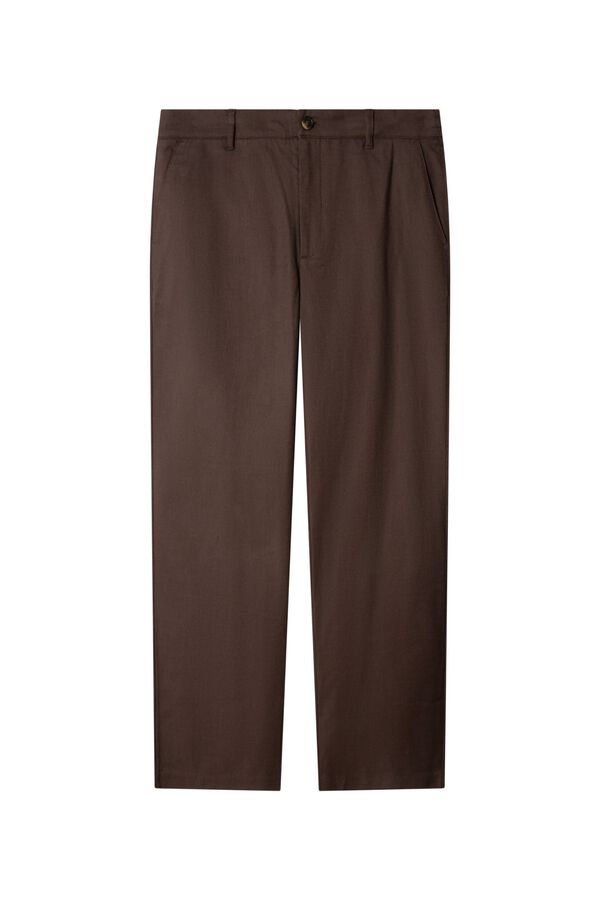 Springfield Comfort fit structure trousers brown