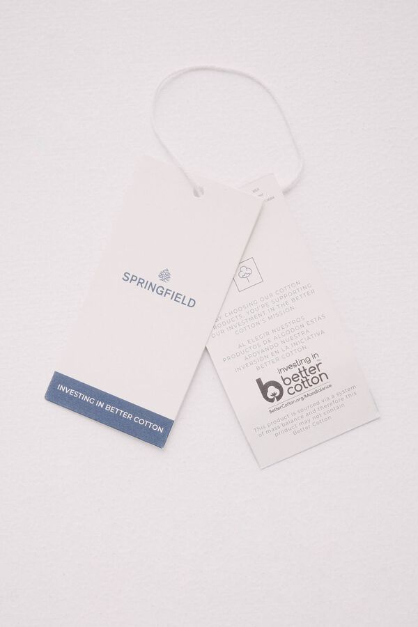 Springfield short sleeve jersey with polo shirt neck structure blue