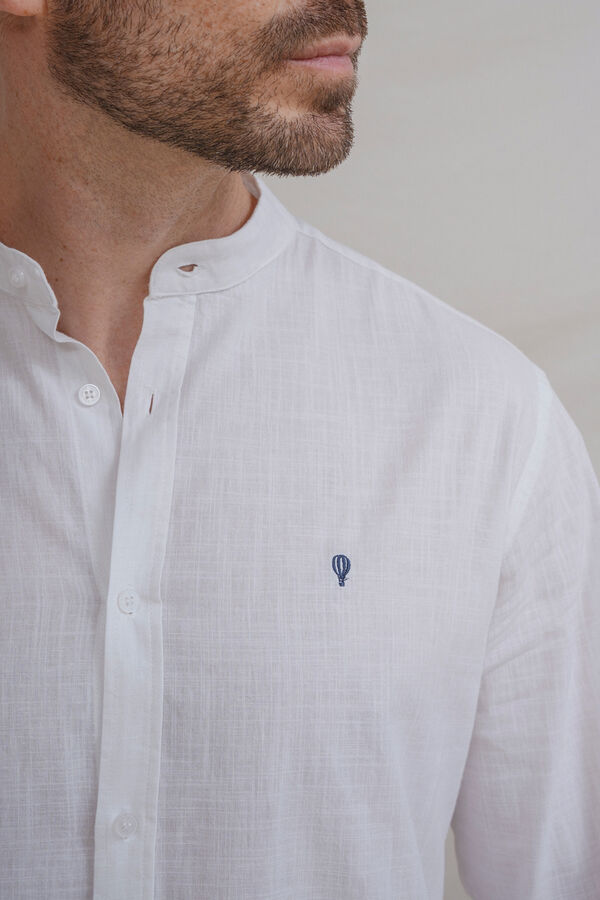 Celopman Flam&eacute; mandarin collar shirt white