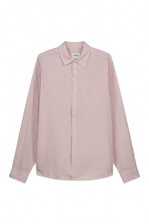 Springfield End-on-end linen viscose shirt red