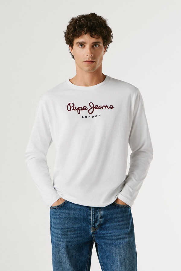 Pepe Jeans Long sleeve logo T-shirt white