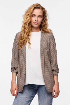 Pieces Blazer estampada floral con manga tres cuartos