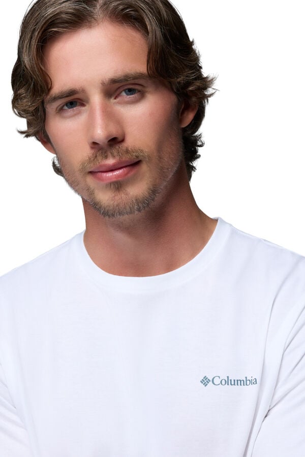 Columbia T-shirt com estampado de natureza nas costas branco
