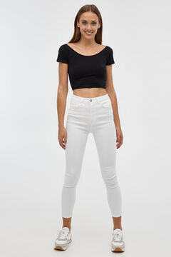 Springfield Basic high-rise skinny trousers blanc