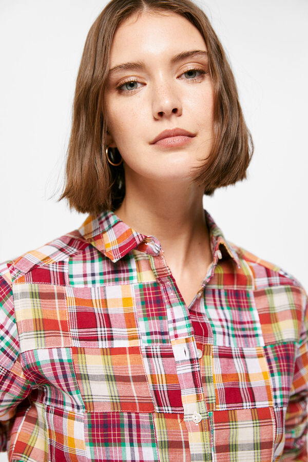 Springfield Checked patchwork blouse bordeaux