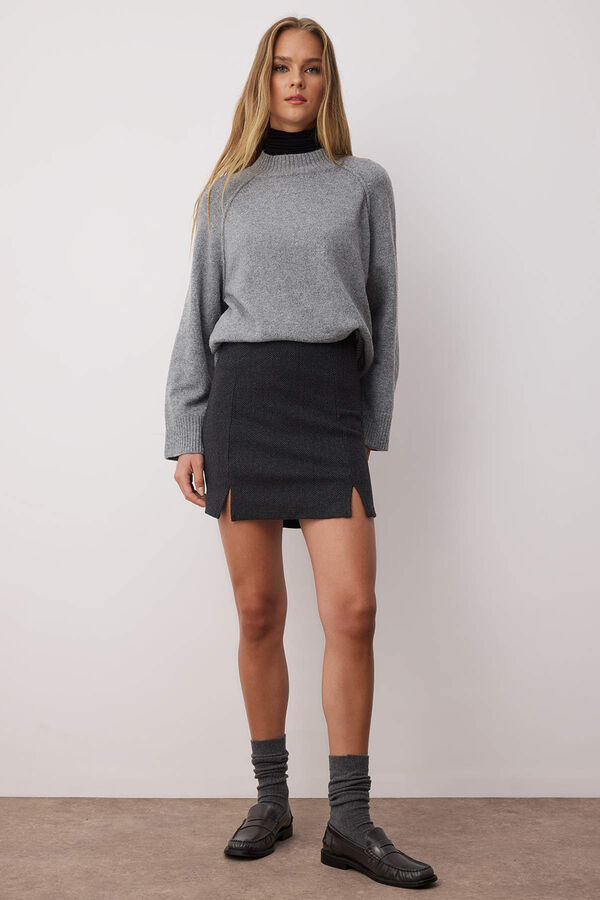 Trendyol Falda de punto mini gris