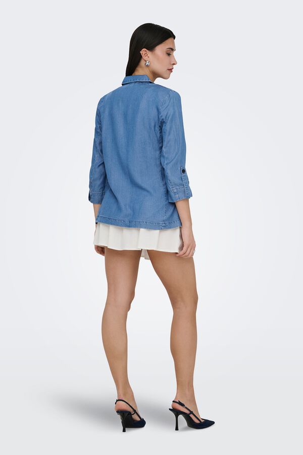 Only Offener Tencel-Blazer Blau