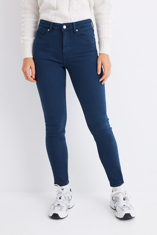 Springfield Pantalon Slim Color bleu