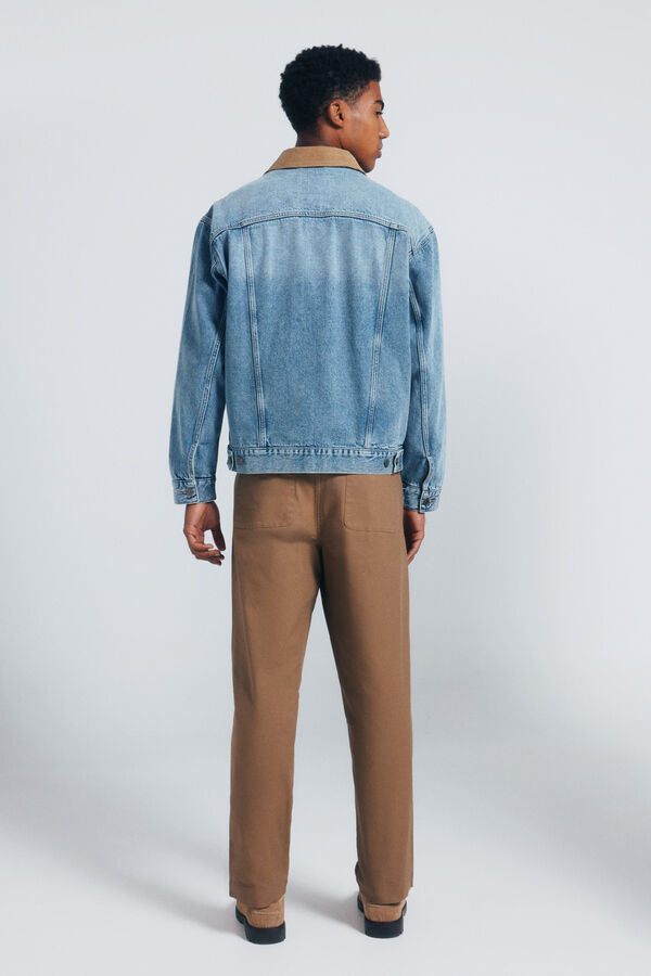 Springfield Straight fit canvas chinos pants brown