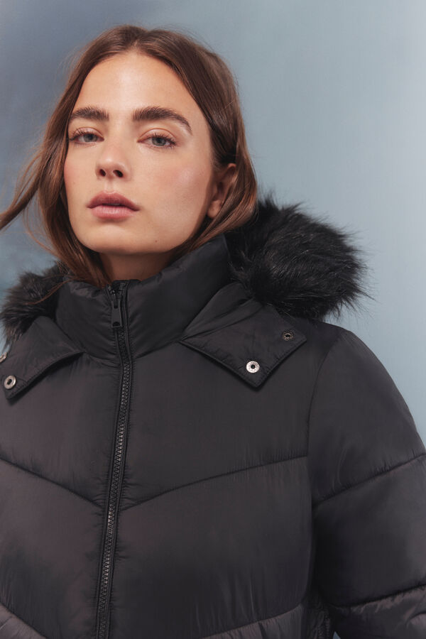 Springfield Sorona Aura puffer jacket with hood black