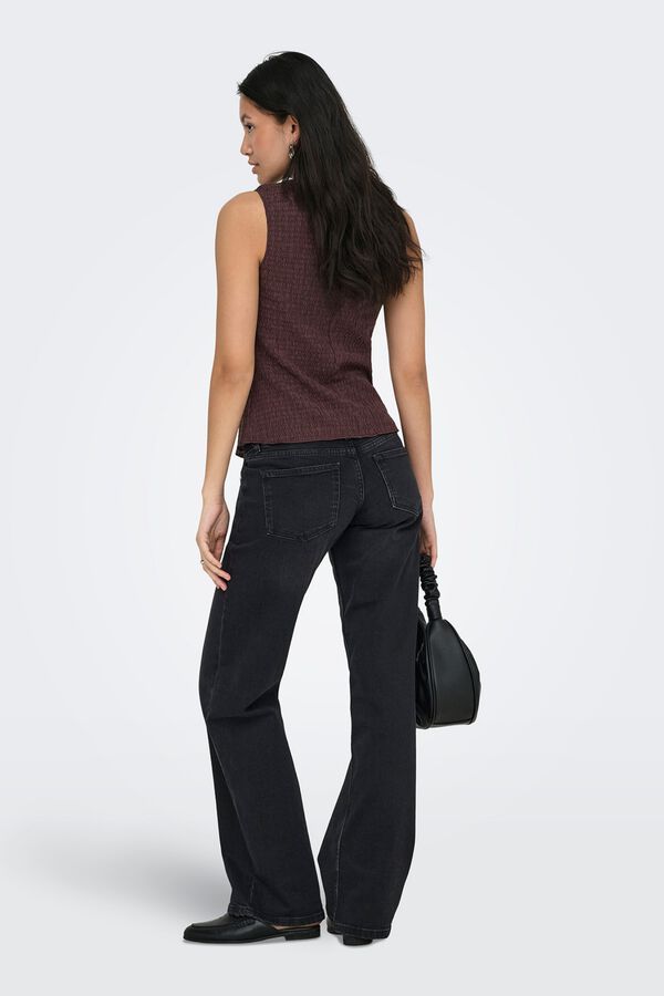 Only Chaleco estructura marr&oacute;n