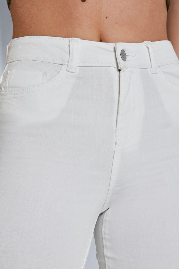 Springfield Enge Hose mit ausgestelltem Hosenbein blanco
