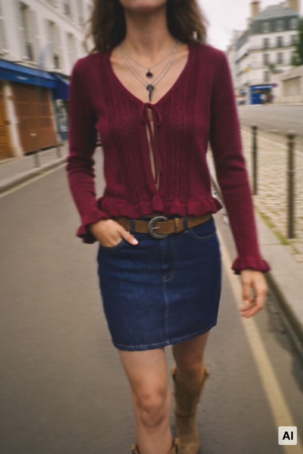 Springfield Denim midi skirt blue