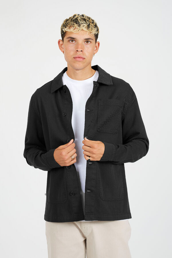 Brave Soul Sobrecamisa con botones negro