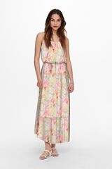 Only Bedrucktes langes Kleid Rosa