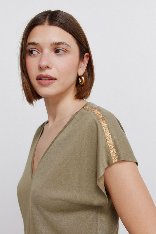 Springfield Batwing sleeve T-shirt beige