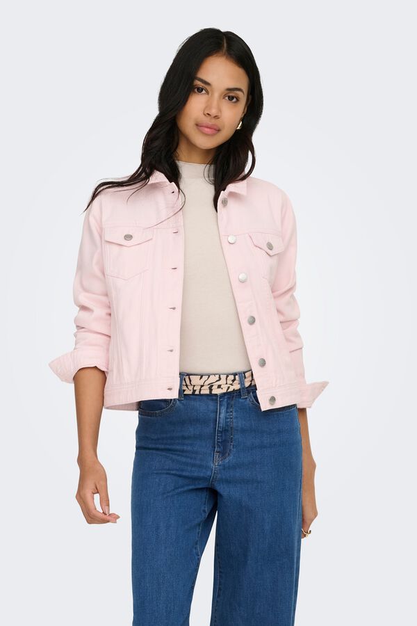Only Chaqueta vaquera bolsillos delanteros rosa