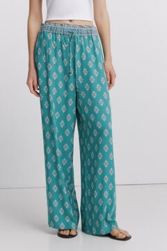 Springfield Printed rustic drawstring trousers
