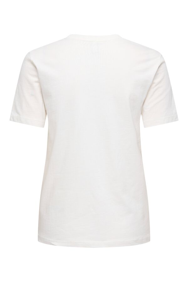 Only Basic-Kurzarm-T-Shirt Naturwei&szlig;