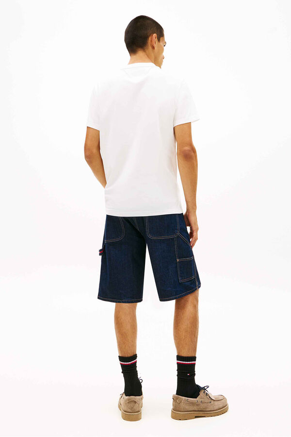 Tommy Jeans Camiseta slim manga corta marfil