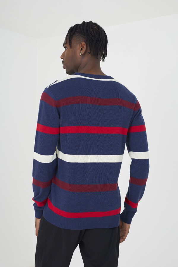 Brave Soul Camisola de malha &agrave;s riscas azul