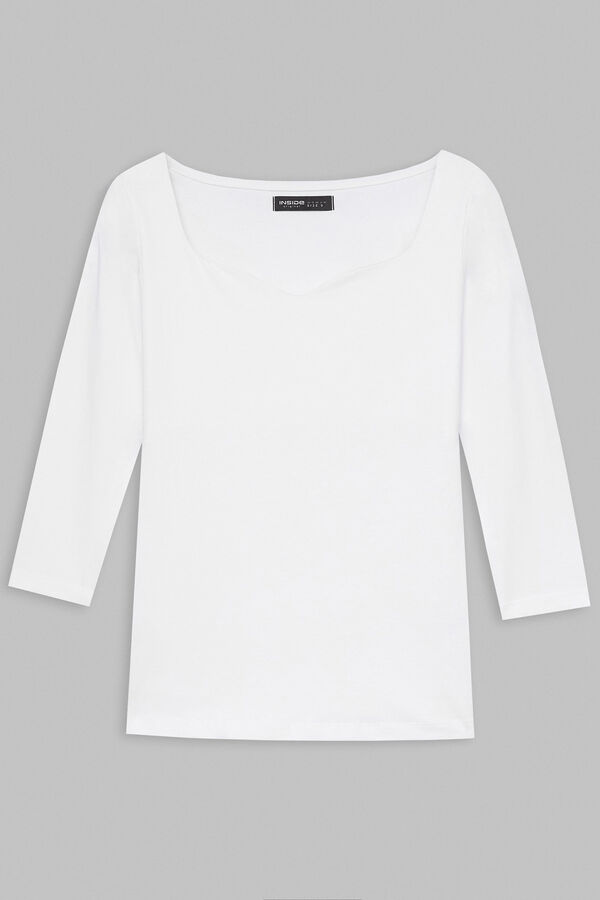 Springfield T-shirt with sweetheart neckline white