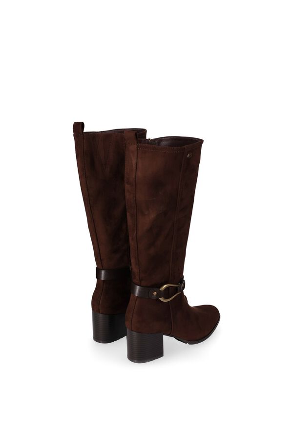 Chika 10 Metallic detail high shaft boots nude