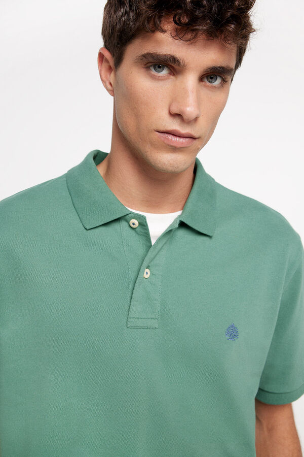 Springfield Essential regular fit piqué polo shirt green