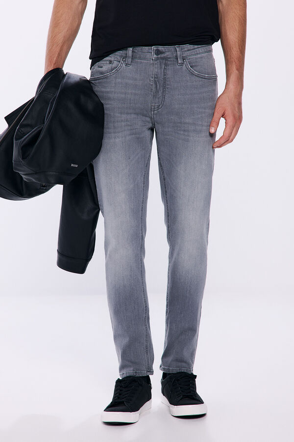 Springfield Graue Skinny-Fit-Jeans silber