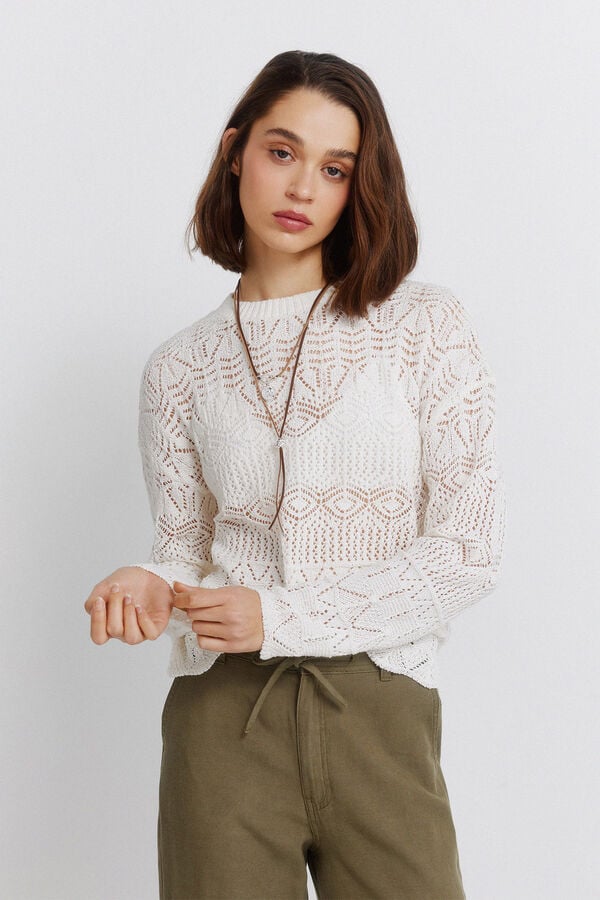 Springfield Pointelle jumper brown