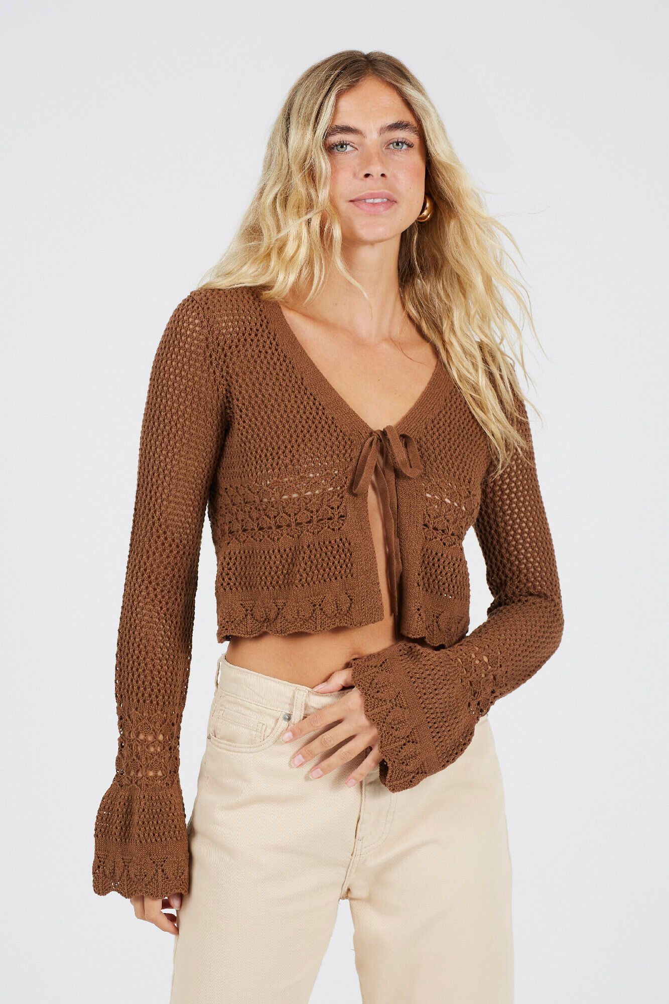 Brave Soul Casaco de malha com punhos acampanados