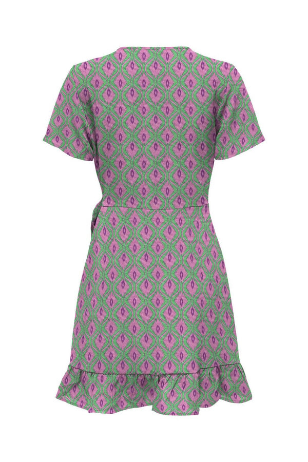 Springfield Short wrap dress with short sleeves green