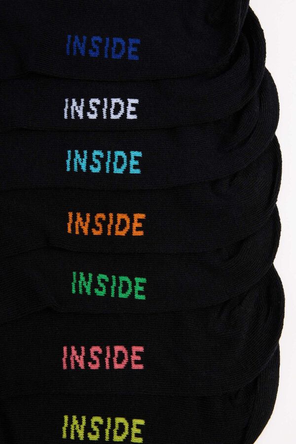 Inside 7-pack ankle socks printed