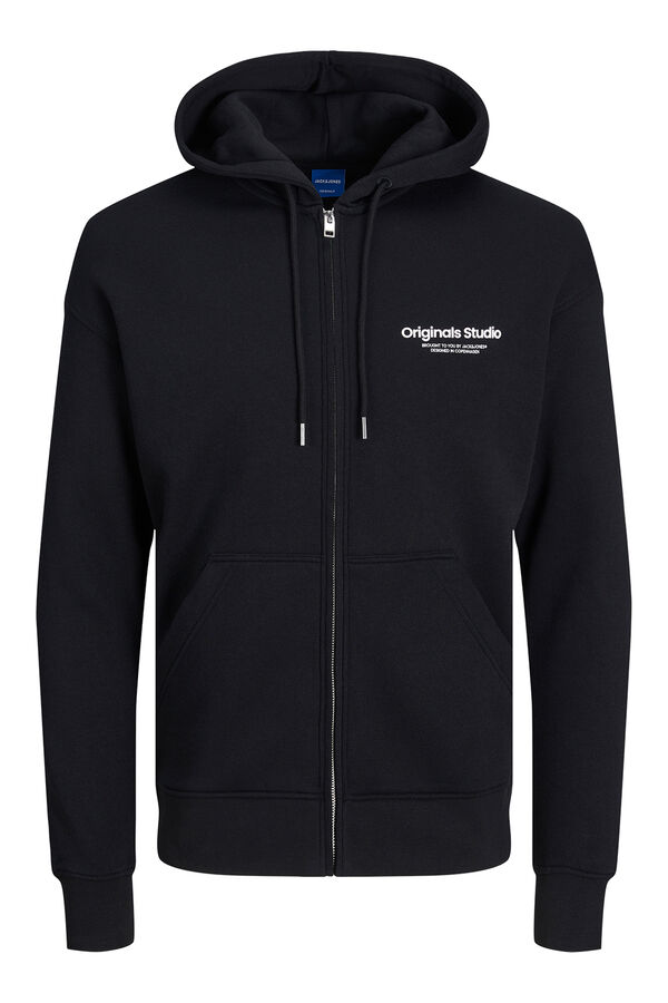 Jack & Jones Sudadera relaxed con cremallera negro