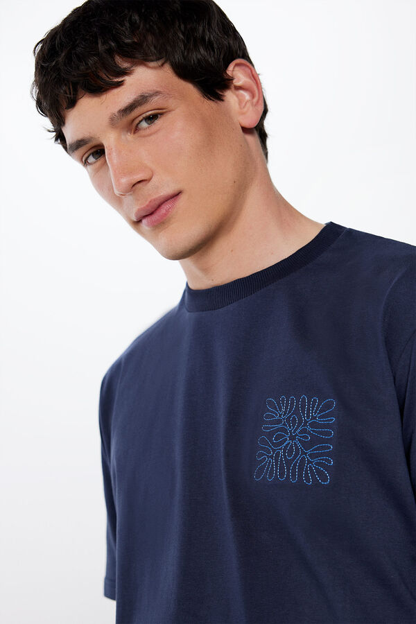 Springfield Botanical embroidery T-shirt blue