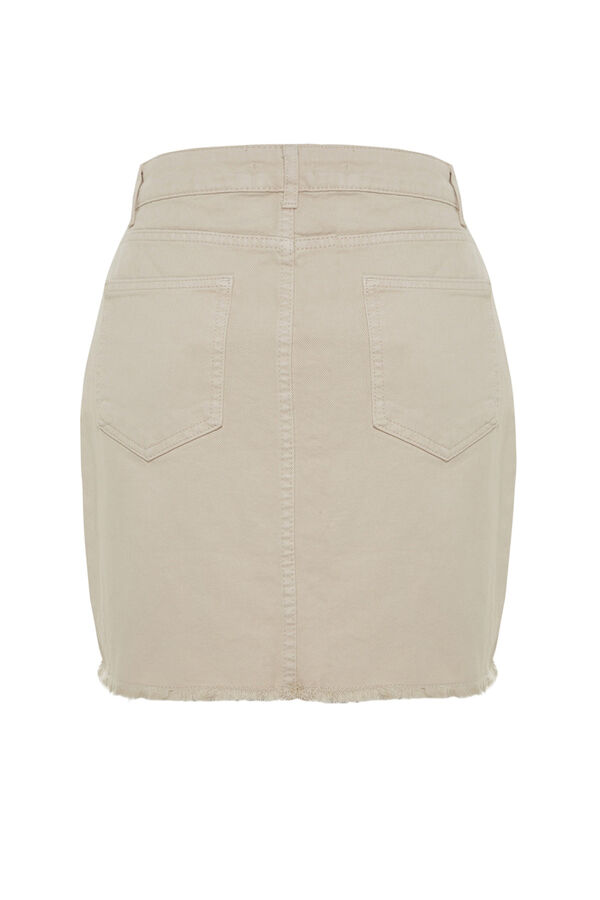 Trendyol Minifalda vaquera estilo l&aacute;piz marfil