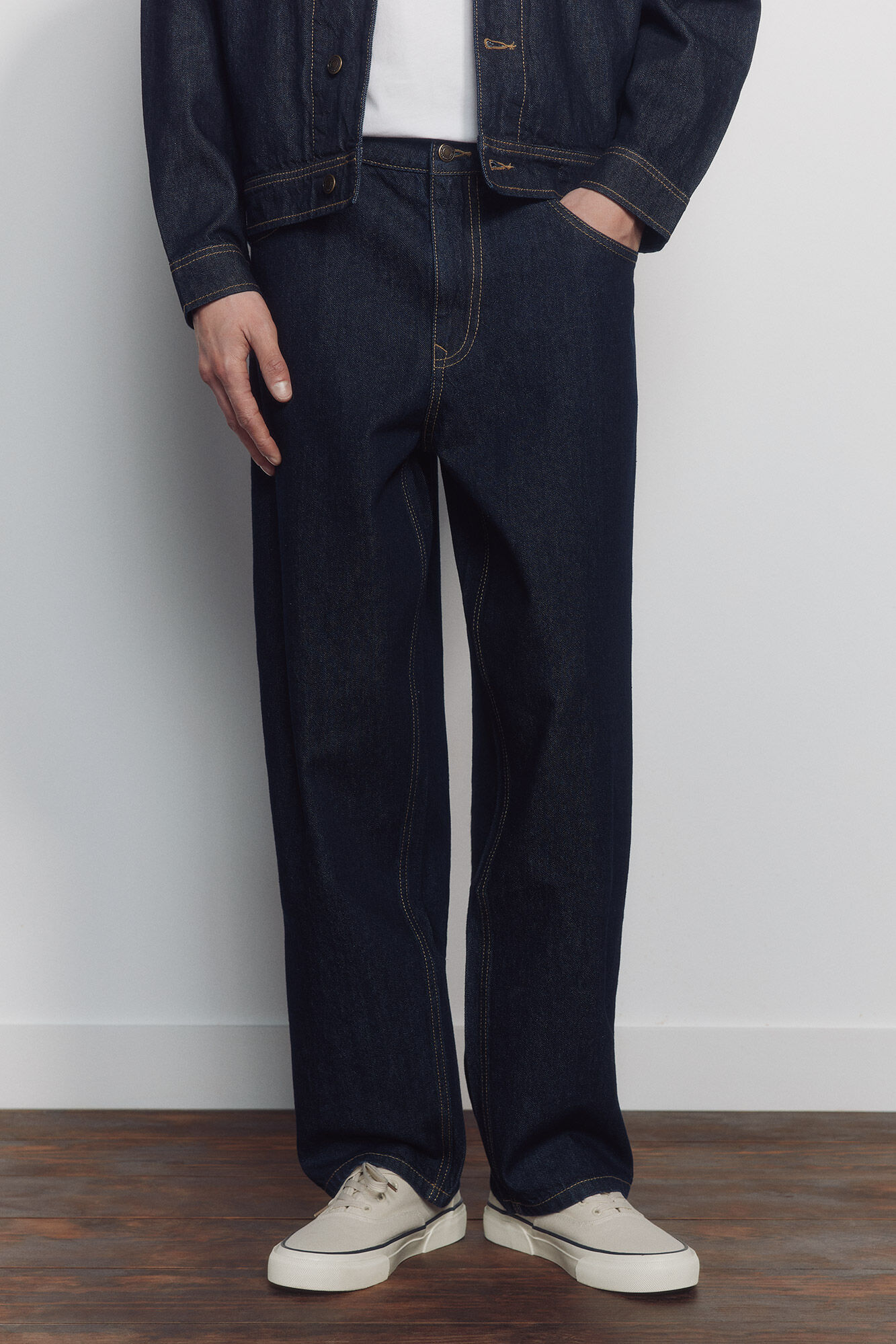 Springfield jeans larges d&eacute;lav&eacute;s lav&eacute; d&eacute;sencoll&eacute;