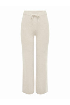 Springfield Wide leg jersey-knit trousers white