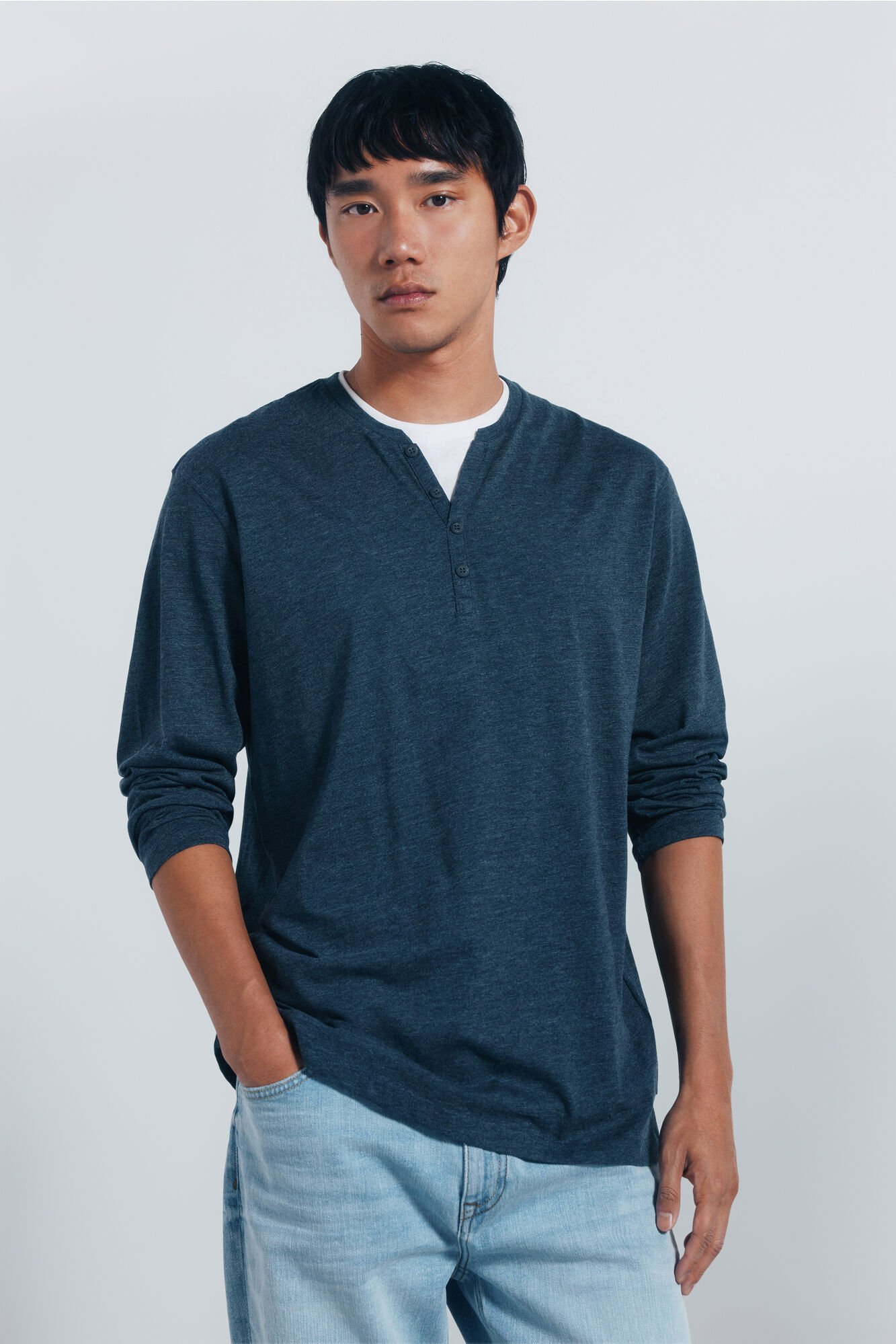 Springfield long sleeve Henley T-shirt