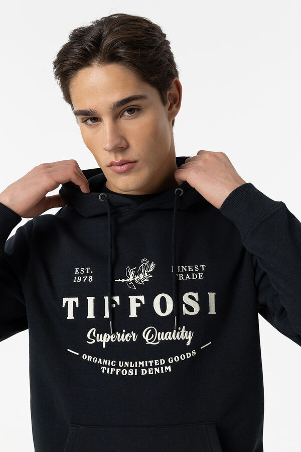 Springfield Hoodie with front print and embroidery navy