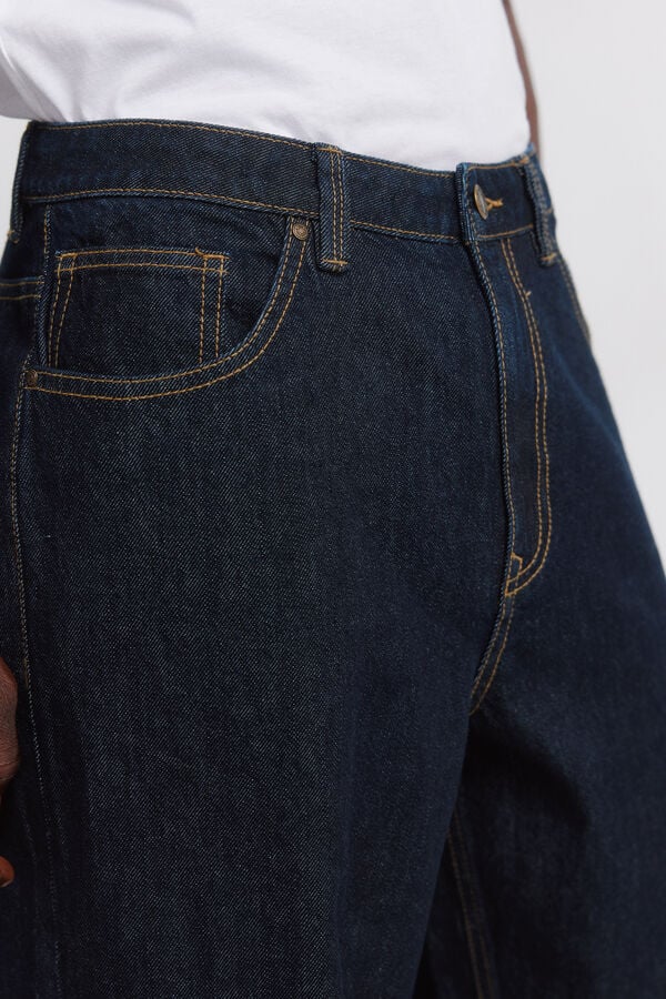 Springfield Wide leg desized wash jeans blue