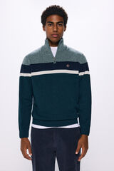 Springfield Color block zip fastening jersey acqua