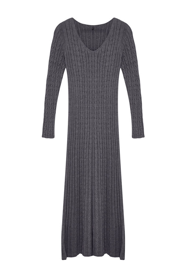 Trendyol Vestido largo b&aacute;sico gris