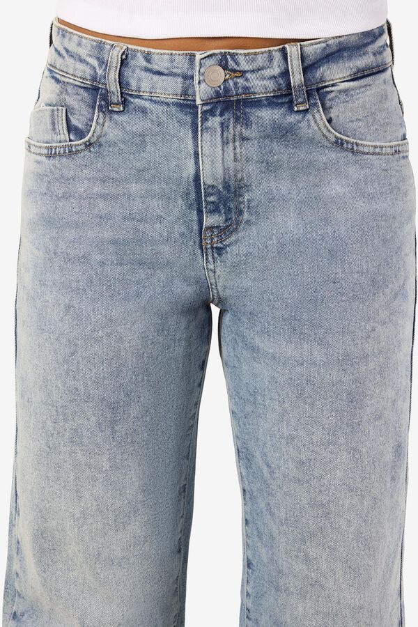Noisy May Jeans wide leg de tiro alto azul