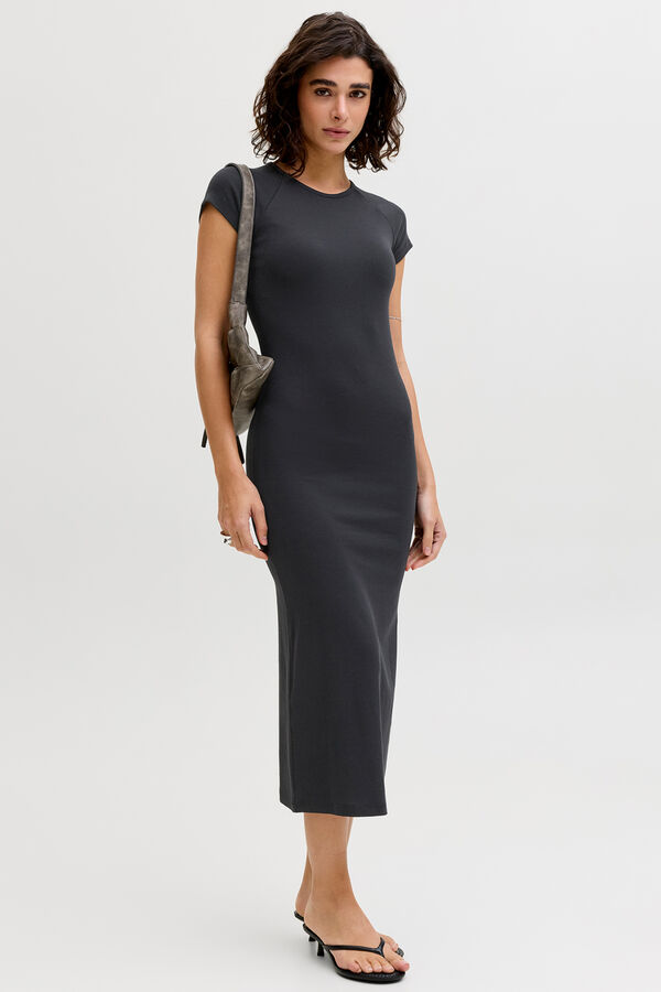 Jack & Jones Vestido largo canal&eacute; el&aacute;stico negro