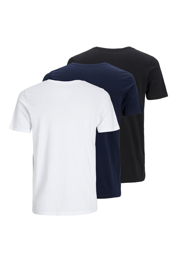 Springfield 3er-Pack T-Shirts Slim Fit Bio-Baumwolle blanco