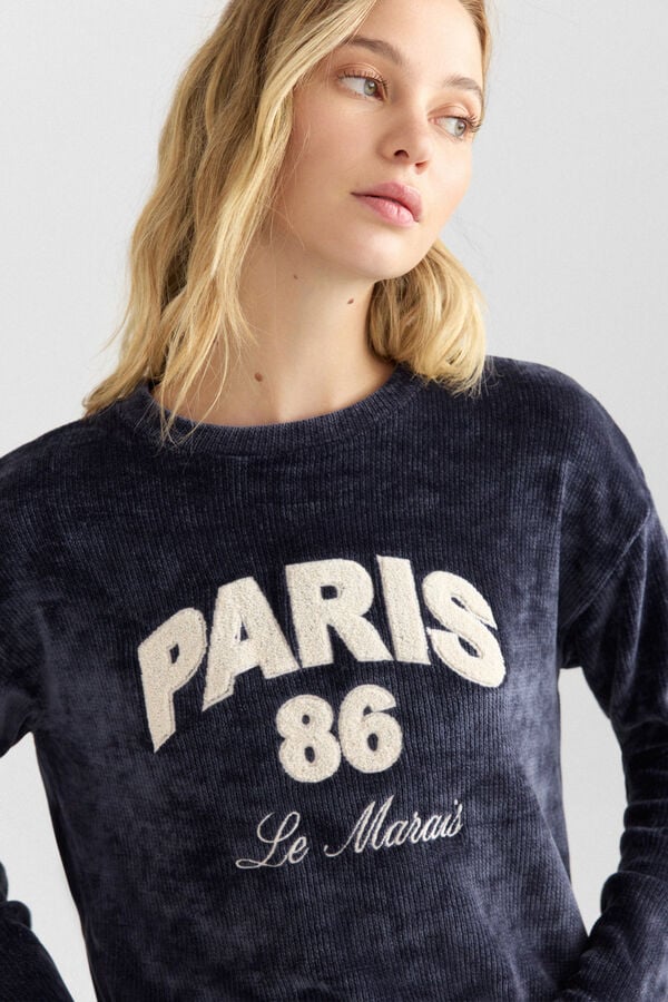 Springfield Fine knit patterned jumper blue