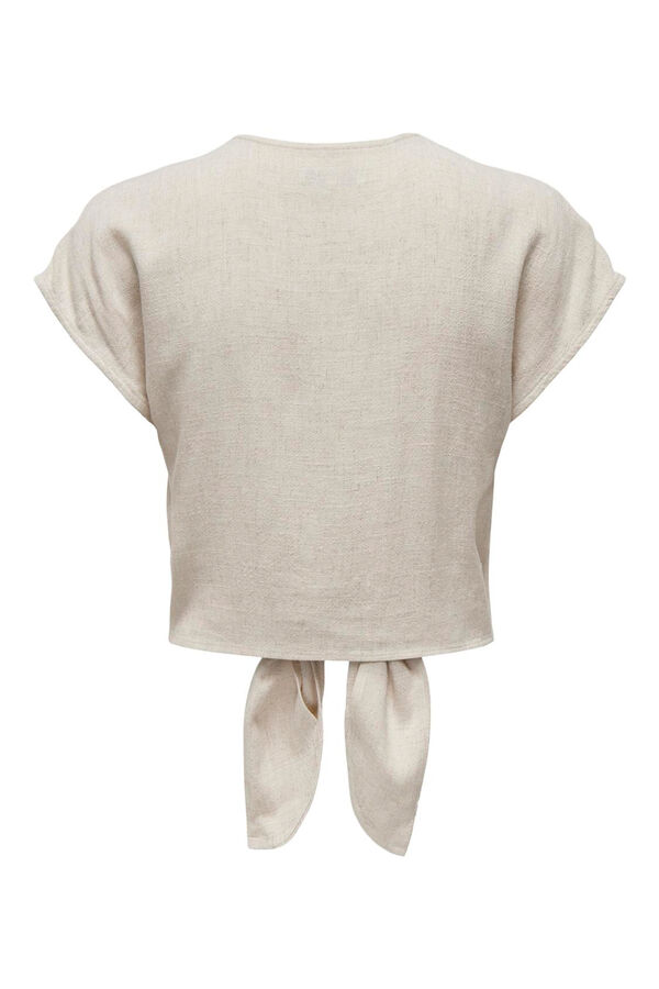 Only short sleeve linen shirt grey