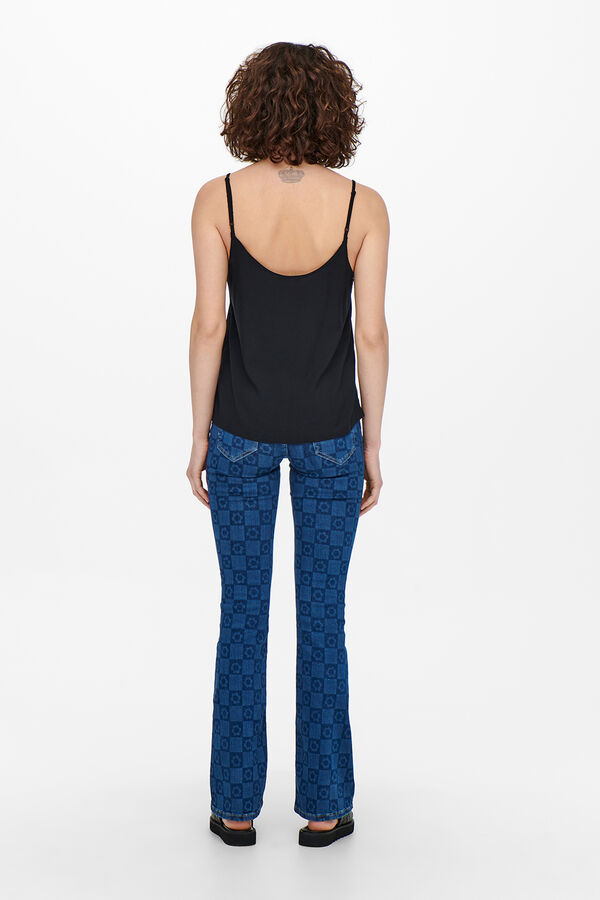 Only Camiseta regular fit tirantes negro